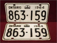 1964 Ontario License Plate Set