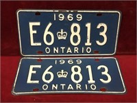 1969 Ontario License Plate Set