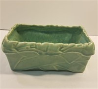 Vintage McCoy green rectangle pottery planter