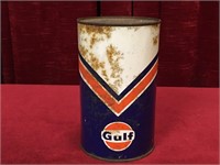 Gulf Canada Aviation Tin Oil Can - Full