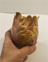 Small porcelain leaf vase marked symbol Rookwood??