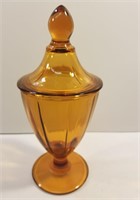 Lovely antique glass Amber candy dish