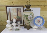 Large Antique Lamp and Other Decor