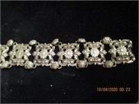 925 Silver Floral Bracelet w/Safety Clasp-30.3 g