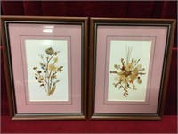 2 Framed Dried Flower Arrangements