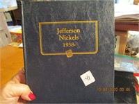 Book of Jefferson Nickels 1938-1985-34 coins
