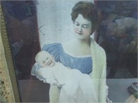Notalgic Old  Image, Framed Mother and Infant