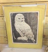 Rare Signed Martha Cowley "Snowy Owl" 1974
