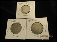 3 V Nickels-1908,10,10