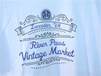 Men's MED, River Paws Vintage Market Tee, New!