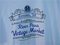 Men's LG, River Paws Vintage Market Tee, New!