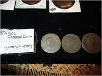 3 Colonial Coins 1806-only 1 has the clear date