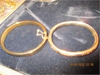 2 Goldtone Bracelets w/Safety Latch