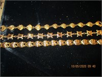 3 Goldtone Bracelets-Shell,Turtle & ?