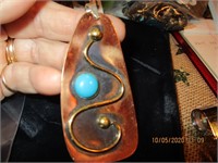 Copper Pendant w/Turquoise Stone