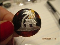 Sterling Inlay Tortuoise Shell Pin