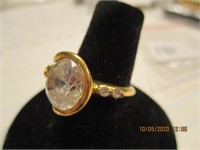 925 Marked Ring w/Clear Stone-5.9 g