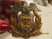 Marked Sterling Eagle Badge w/Anchor-27.7 g