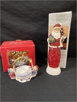Snowman Basket & Santa LED Figure