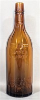 Antique Hayner Amber Glass Whiskey Bottle