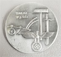 Vintage German WWII Workers Day Badge 1936