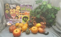 Fall Decor + Pumpkin Carving Kit + Lawn Bag
