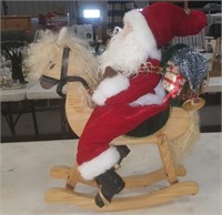 Wooden Rocking Horse + Santa