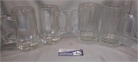 Box of Glass Beer Mugs (3 Missing)