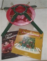Tree Stand + (2) Christmas Records
