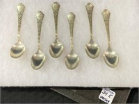 Set of 6 Matching Sterling Silver Teaspoons