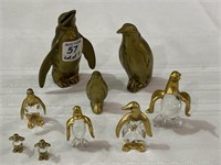 Lot of 9 Various Brass & Miniature Penguins