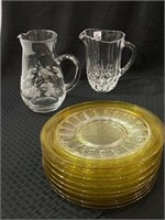 Group Including 13 Yellow & Clear Glass