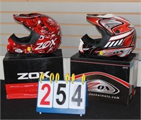 TWO(2) ZOX YOUTH MEDIUM HELMETS