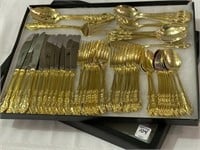 Set of Gold Plated Flatware-Service for 12
