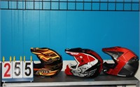 THREE(3) YOUTH MEDIUM HELMETS (NO BOXES)