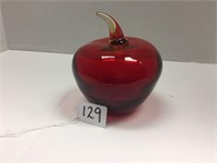 BLOWN GLASS APPLE - 5" TALL