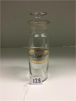 9" VINTAGE APOTHECARY JAR w/GROUND GLASS STOPPER