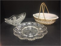 EGG PLATE, GLASBAKE CASSEROLE, SERVING DISHES