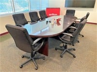 EXECUTIVE CONFERENCE ROOM TABLE w/ 8 CHAIRS