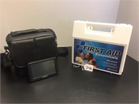 GARMIN GPS IN CASE AND FIRST AID KIT