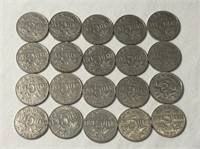 1922-1936 Canadian 5 Cent Coins
