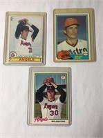 3 -1970's Nolan Ryan Baseball Cards