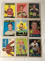 9 Vintage Hockey Cards