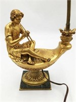 French Bronze Gold Gilt Figural Table Lamp.