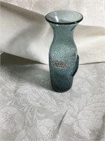 5" Tall Blenko Handcrafted Crackle Vase