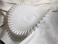 Fenton Large 10" x 12?? white to Clear Glass