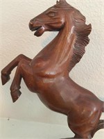 13" Wood Carved Horse Stallion