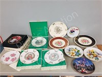 various collectors plates- mixed themes