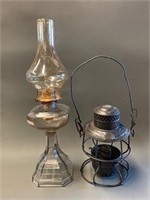CNR Railroad and Clear Glass Oil Lantern