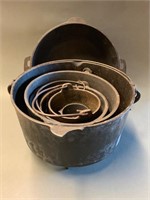 Primitive Staking Cast Iron Handled Pots